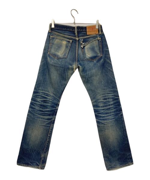 THE FLAT HEAD（ザ・フラットヘッド）THE FLAT HEAD (ザ・フラットヘッド) セルビッヂダメージデニムパンツ インディゴ サイズ:下記参照の古着・服飾アイテム