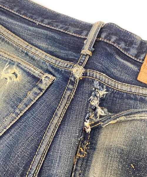 THE FLAT HEAD（ザ・フラットヘッド）THE FLAT HEAD (ザ・フラットヘッド) セルビッヂダメージデニムパンツ インディゴ サイズ:下記参照の古着・服飾アイテム