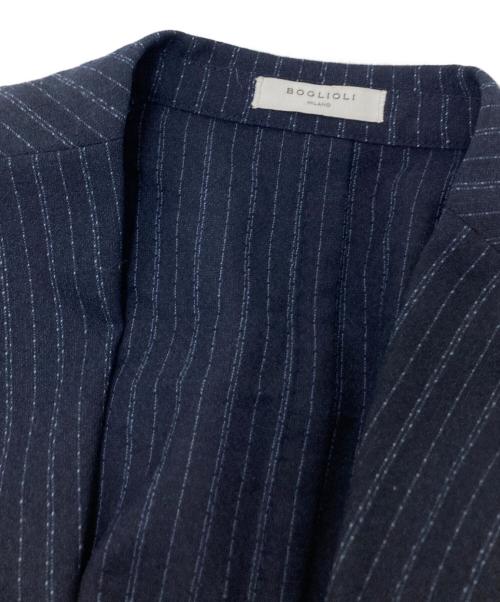 BOGLIOLI（ボリオリ）BOGLIOLI (ボリオリ) ストライプセットアップスーツ ネイビー サイズ:46の古着・服飾アイテム