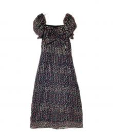 Snidel（スナイデル）の古着「ラメドビーシフォンプリントワンピース」｜レッド×ブラック