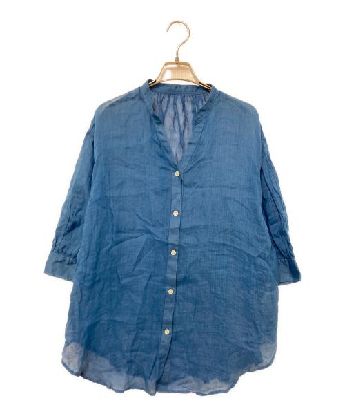 JOURNAL STANDARD relume（ジャーナルスタンダード レリューム）JOURNAL STANDARD relume (ジャーナルスタンダード レリューム) ラミーギャザースリーブブラウス ブルー サイズ:Fの古着・服飾アイテム