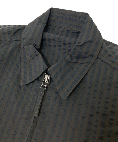 BEAMS Lights（ビームスライト）BEAMS Lights (ビームスライト) COOLMAX(R) シアサッカー フロントポケット ブルゾン ブラック サイズ:下記参照の古着・服飾アイテム