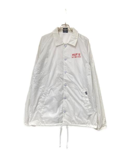 HUF（ハフ）HUF (ハフ) コーチジャケット ホワイト サイズ:Lの古着・服飾アイテム