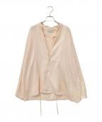 amachi.アマチ）の古着「ウールシルクシャツジャケット」｜ピンク