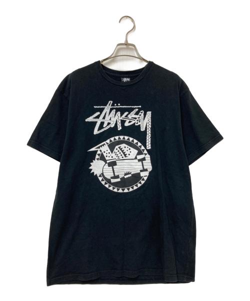 stussy（ステューシー）stussy (ステューシー) プリントTシャツ ブラック サイズ:Lの古着・服飾アイテム
