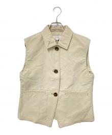 moussy（マウジー）の古着「SINGLE COLLAR タックベスト」｜ベージュ