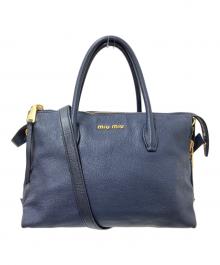 MIU MIU（ミュウミュウ）の古着「2WAYハンドバッグ」｜ネイビー
