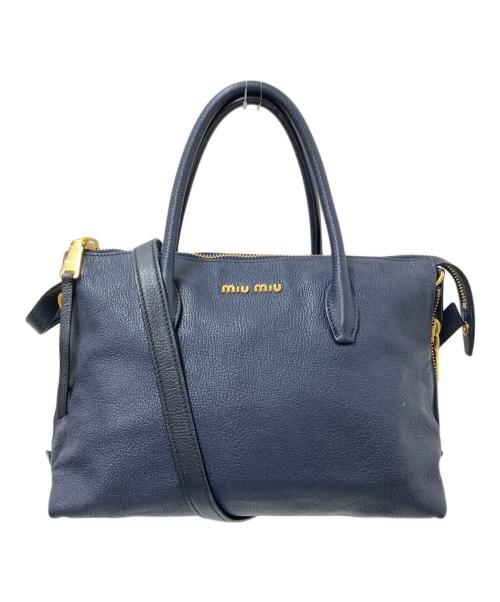 MIU MIU（ミュウミュウ）MIU MIU (ミュウミュウ) 2WAYハンドバッグ ネイビー サイズ:下記参照の古着・服飾アイテム