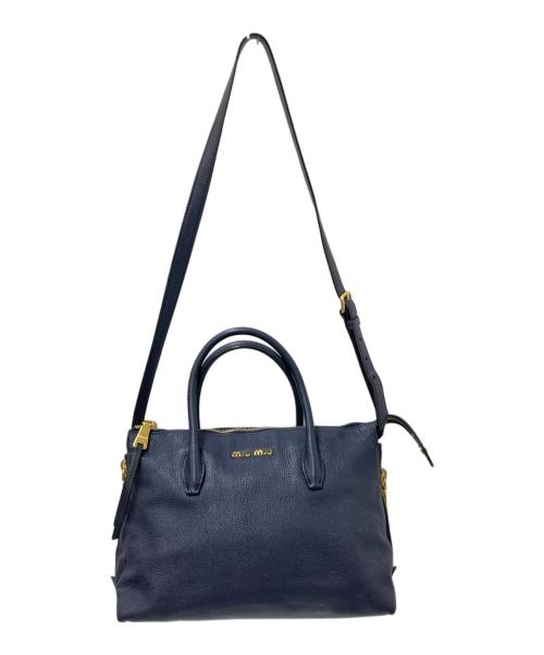 MIU MIU（ミュウミュウ）MIU MIU (ミュウミュウ) 2WAYハンドバッグ ネイビー サイズ:下記参照の古着・服飾アイテム