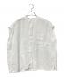 KAGURE（カグレ）の古着「リネンノースリーブワイドシャツ」｜ホワイト