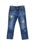 SWAGGERスワッガー）の古着「ダメージジーンズ」｜インディゴ