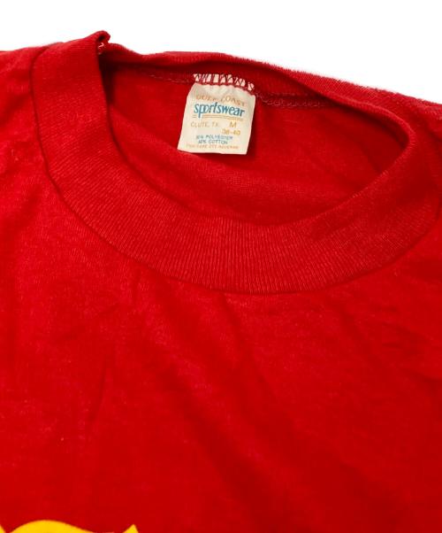 GULF COAST sportswear（ガルフコースト スポーツウェア）GULF COAST sportswear (ガルフコースト スポーツウェア) 80‘ＳプリントTシャツ レッド サイズ:Mの古着・服飾アイテム