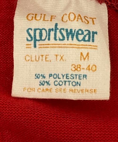 GULF COAST sportswear（ガルフコースト スポーツウェア）GULF COAST sportswear (ガルフコースト スポーツウェア) 80‘ＳプリントTシャツ レッド サイズ:Mの古着・服飾アイテム