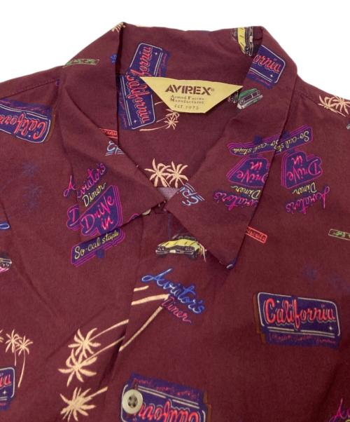 AVIREX（アヴィレックス）AVIREX (アヴィレックス) AVIATOR'S DINER ALOHA SHIRT ボルドー サイズ:XLの古着・服飾アイテム