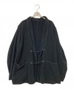 COMOLIコモリ）の古着「シルクパイルスモーキングジャケット」｜ブラック