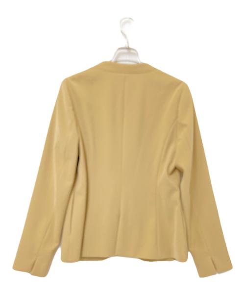 INDIVI（インディヴィ）INDIVI (インディヴィ) ストレッチ ノーカラージャケットセットアップ ベージュ サイズ:36の古着・服飾アイテム