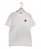 PLAY COMME des GARCONSプレイコムデギャルソン）の古着「ハートワッペンTシャツ」｜ホワイト