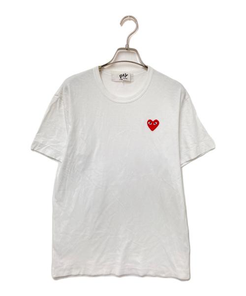 PLAY COMME des GARCONS（プレイコムデギャルソン）PLAY COMME des GARCONS (プレイコムデギャルソン) ハートワッペンTシャツ ホワイト サイズ:Lの古着・服飾アイテム