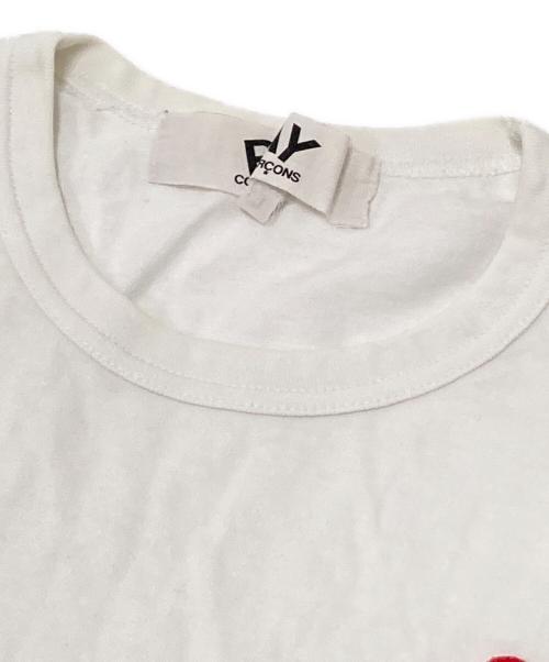 PLAY COMME des GARCONS（プレイコムデギャルソン）PLAY COMME des GARCONS (プレイコムデギャルソン) ハートワッペンTシャツ ホワイト サイズ:Lの古着・服飾アイテム
