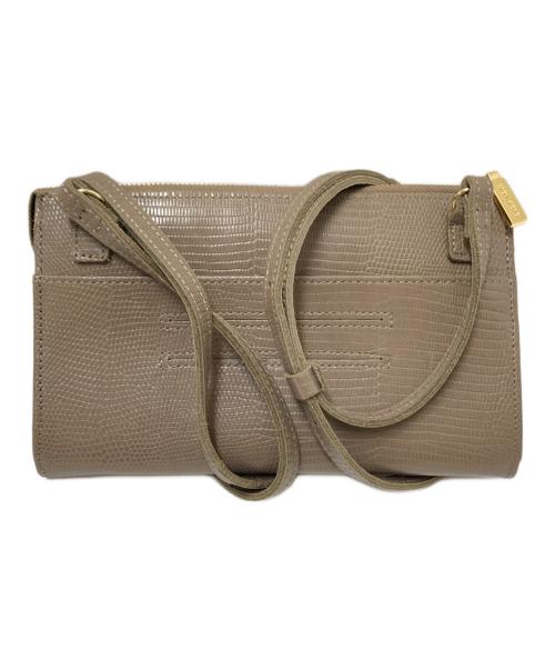 VIOLAd'ORO（ヴィオラドーロ）VIOLAd'ORO (ヴィオラドーロ) リザード型押しレザー 横型スマートフォンポシェット ベージュ サイズ:下記参照の古着・服飾アイテム