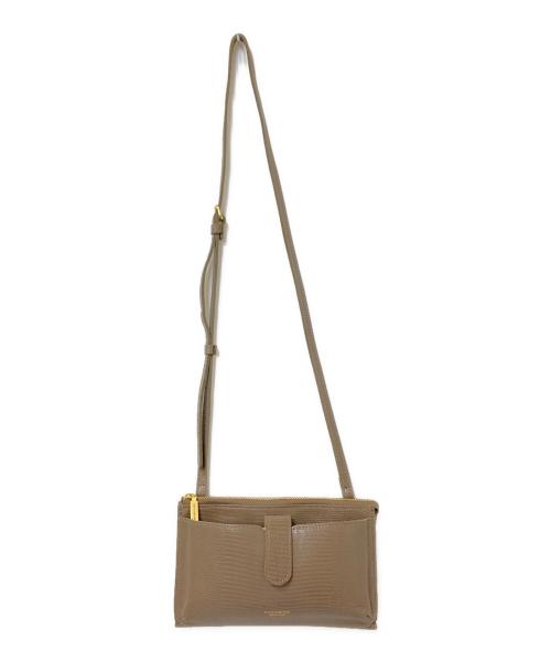 VIOLAd'ORO（ヴィオラドーロ）VIOLAd'ORO (ヴィオラドーロ) リザード型押しレザー 横型スマートフォンポシェット ベージュ サイズ:下記参照の古着・服飾アイテム