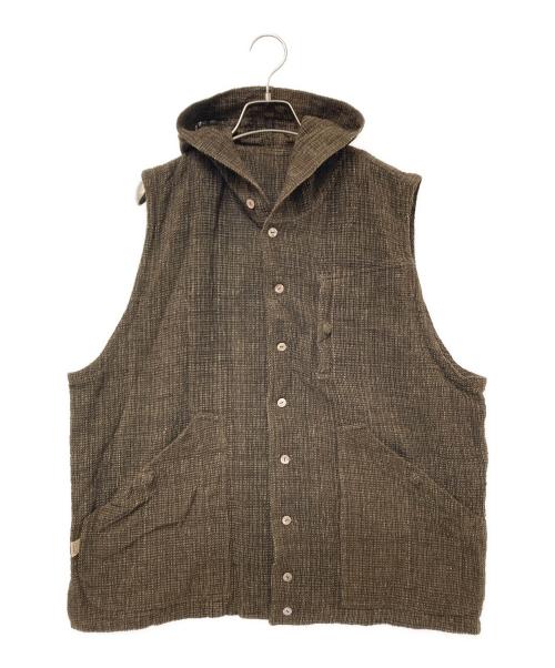 USAATO（ウサト）USAATO (ウサト) フーデッドベスト ブラウン サイズ:下記参照の古着・服飾アイテム