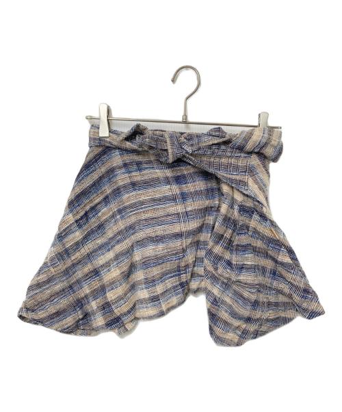 USAATO（ウサト）USAATO (ウサト) ラップスカート ベージュ×ブルー サイズ:下記参照の古着・服飾アイテム