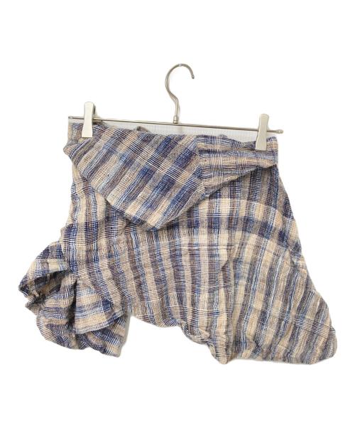 USAATO（ウサト）USAATO (ウサト) ラップスカート ベージュ×ブルー サイズ:下記参照の古着・服飾アイテム