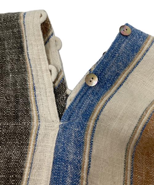 USAATO（ウサト）USAATO (ウサト) ストライプ短丈シャツ ベージュ サイズ:下記参照の古着・服飾アイテム