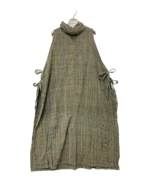 USAATO（ウサト）USAATO (ウサト) ノースリーブワンピース グリーン×ベージュ サイズ:下記参照の古着・服飾アイテム