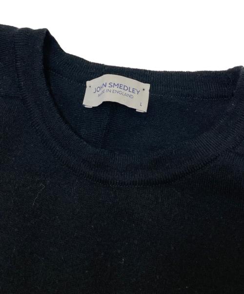 JOHN SMEDLEY（ジョンスメドレー）JOHN SMEDLEY (ジョンスメドレー) クルーネックウールニット ブラック サイズ:Lの古着・服飾アイテム