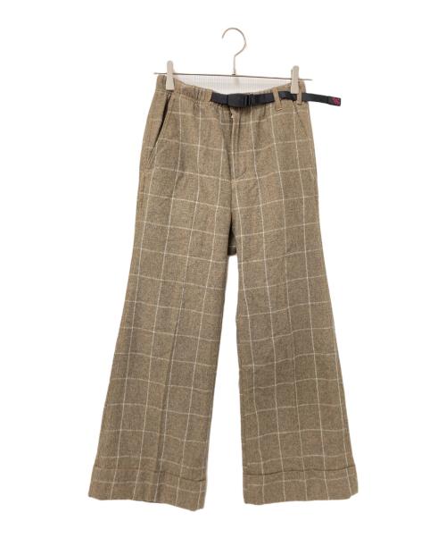 GRAMICCI（グラミチ）GRAMICCI (グラミチ) ウールブレンド ダブルマッキン ワイドパンツ ブラウン サイズ:Sの古着・服飾アイテム