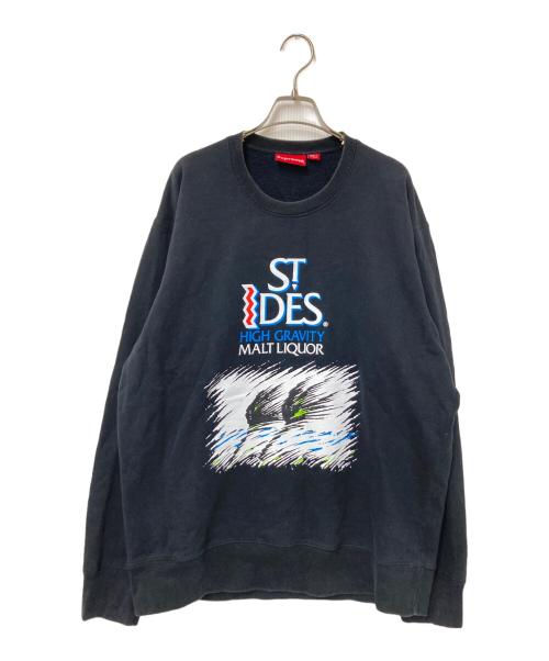 SUPREME（シュプリーム）SUPREME (シュプリーム) St. Ides Crewneck ブラック×ホワイト サイズ:XLの古着・服飾アイテム