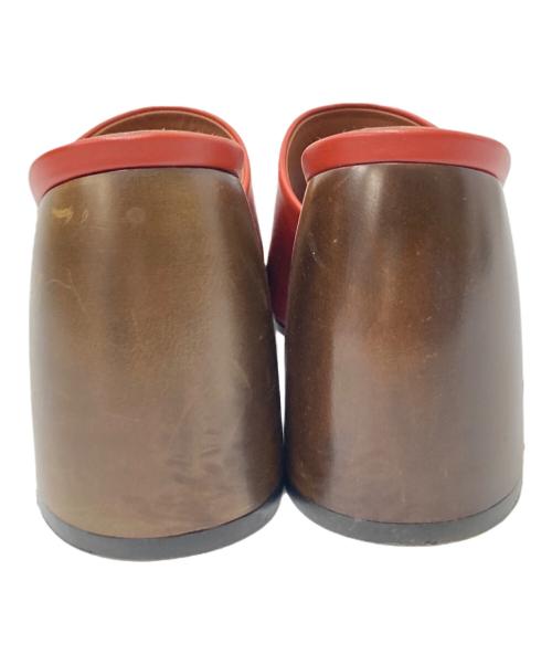 NEOUS（ネオアス）NEOUS (ネオアス) チャンキーヒールミュール レッド サイズ:36 1/2の古着・服飾アイテム