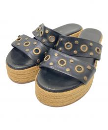 J&M DAVIDSON（ジェイ＆エム デヴィッドソン）の古着「ジュートソールサンダル」｜ブラック×アイボリー