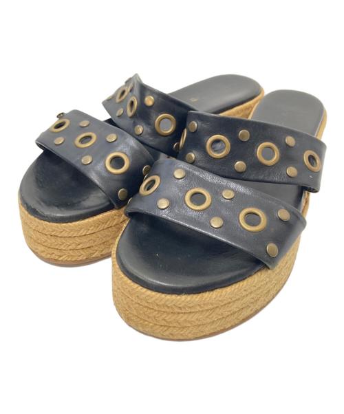 J&M DAVIDSON（ジェイ＆エム デヴィッドソン）J&M DAVIDSON (ジェイ＆エム デヴィッドソン) ジュートソールサンダル ブラック×アイボリー サイズ:下記参照の古着・服飾アイテム