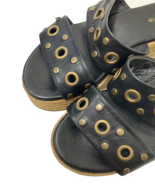 J&M DAVIDSON（ジェイ＆エム デヴィッドソン）J&M DAVIDSON (ジェイ＆エム デヴィッドソン) ジュートソールサンダル ブラック×アイボリー サイズ:下記参照の古着・服飾アイテム