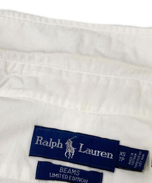 RALPH LAUREN（ラルフローレン）RALPH LAUREN (ラルフローレン) BEAMS (ビームス) 半袖ボタンダウンシャツ ホワイト サイズ:XSの古着・服飾アイテム