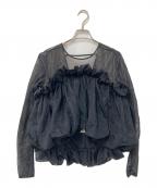 HAENGNAEヘンネ）の古着「SHUMAI SHEER TOPS」｜ブラック