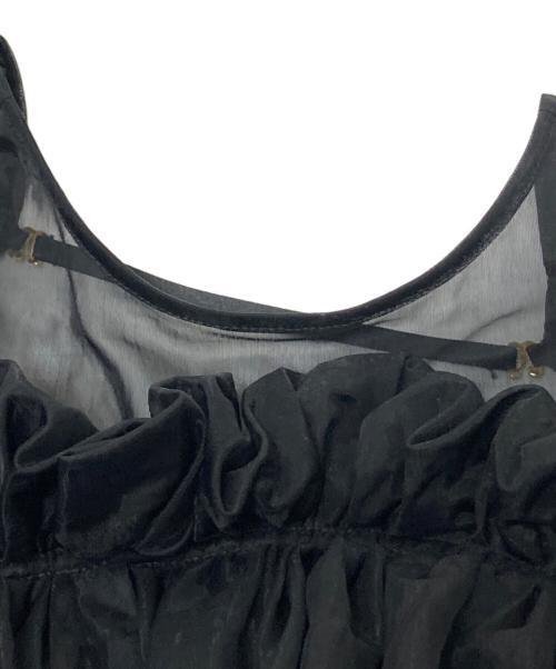 HAENGNAE（ヘンネ）HAENGNAE (ヘンネ) SHUMAI SHEER TOPS ブラック サイズ:Fの古着・服飾アイテム