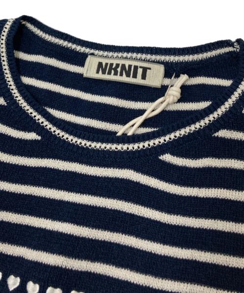 NKNIT（ンニット）NKNIT (ンニット) S/Sボーダーニット ネイビー×ホワイトの古着・服飾アイテム