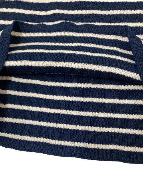 NKNIT（ンニット）NKNIT (ンニット) S/Sボーダーニット ネイビー×ホワイトの古着・服飾アイテム