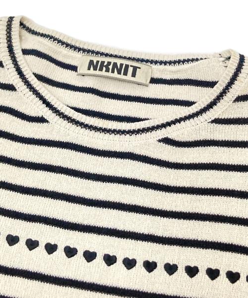NKNIT（ンニット）NKNIT (ンニット) S/Sボーダーニット ホワイト×ブラック サイズ:下記参照の古着・服飾アイテム