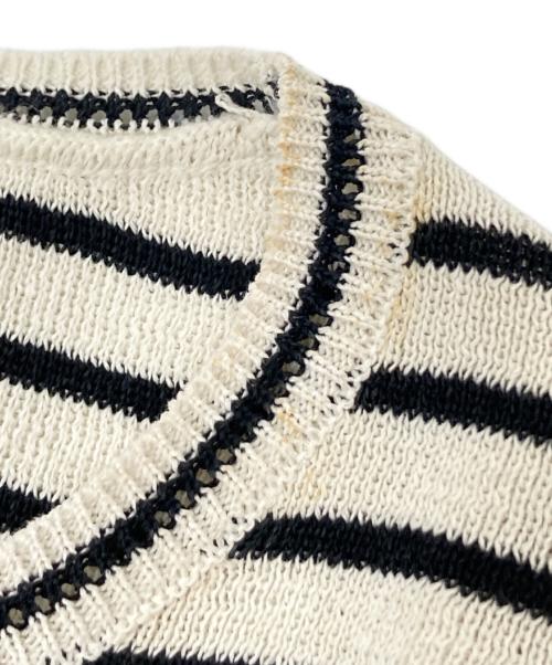 NKNIT（ンニット）NKNIT (ンニット) S/Sボーダーニット ホワイト×ブラック サイズ:下記参照の古着・服飾アイテム