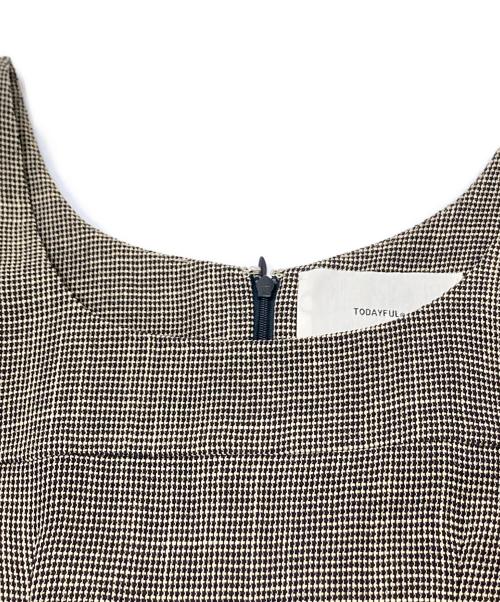 TODAYFUL（トゥデイフル）TODAYFUL (トゥデイフル) Check Pencil Dress ベージュ×ブラック サイズ:38の古着・服飾アイテム