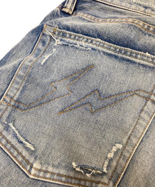 SEQUEL（シークエル）SEQUEL (シークエル) FRAGMENT DESIGN (フラグメントデザイン) ダメージ加工デニムパンツ インディゴ サイズ:Lの古着・服飾アイテム