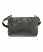 SLOWスロウ）の古着「レザーショルダーバッグ」｜ブラック