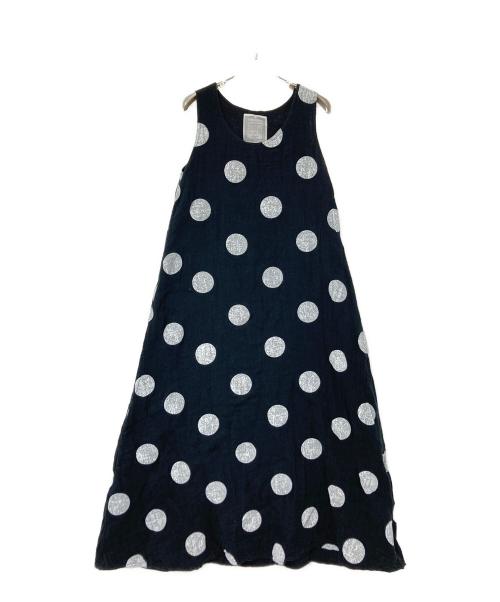 BEARDSLEY（ビアズリー）BEARDSLEY (ビアズリー) カヤドットワンピース ブラック×ホワイト サイズ:Fの古着・服飾アイテム