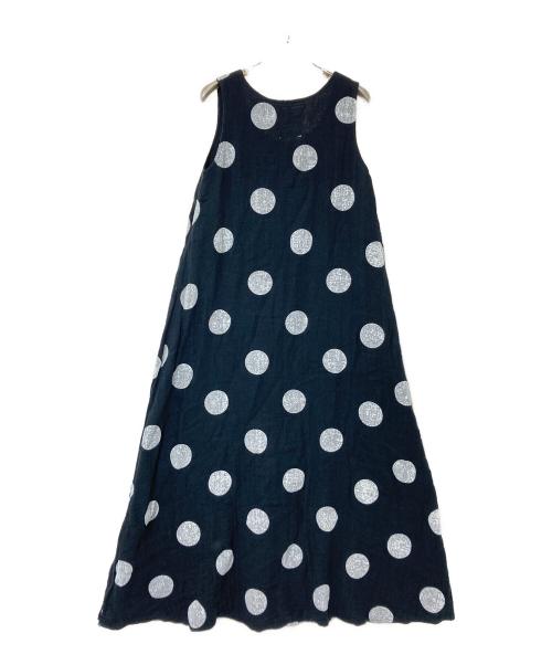 BEARDSLEY（ビアズリー）BEARDSLEY (ビアズリー) カヤドットワンピース ブラック×ホワイト サイズ:Fの古着・服飾アイテム