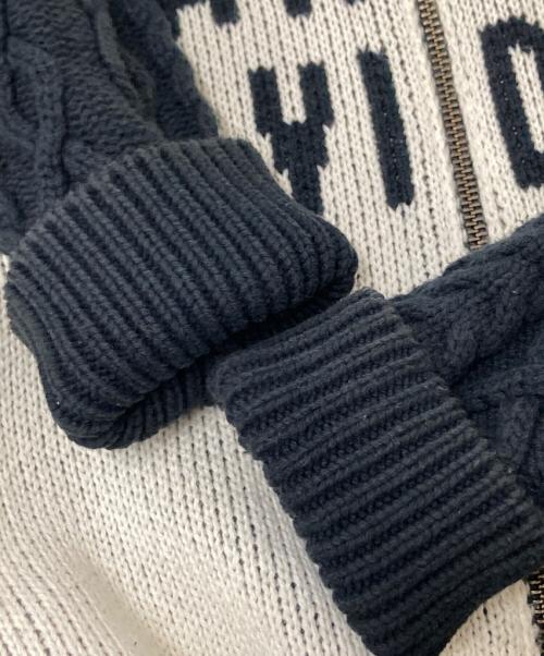 HARLEY-DAVIDSON（ハーレーダビッドソン）HARLEY-DAVIDSON (ハーレーダビッドソン) アルティザン ジップ フロント モーターサイクル セーター ブラック×ホワイト サイズ:Sの古着・服飾アイテム